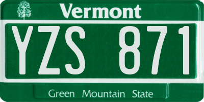 VT license plate YZS871