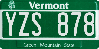 VT license plate YZS878