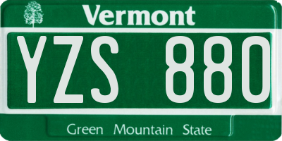 VT license plate YZS880