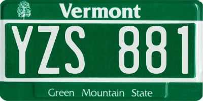 VT license plate YZS881