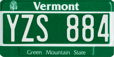 VT license plate YZS884