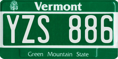 VT license plate YZS886
