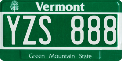 VT license plate YZS888