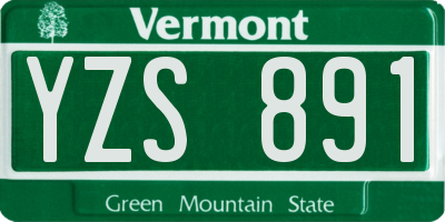 VT license plate YZS891