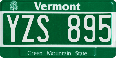 VT license plate YZS895