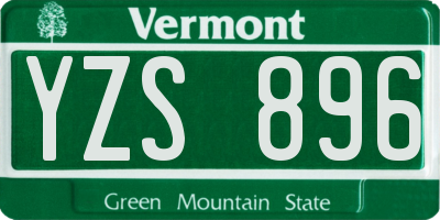VT license plate YZS896