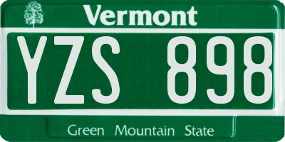 VT license plate YZS898
