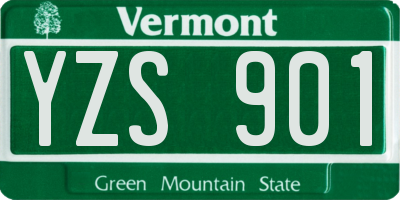 VT license plate YZS901
