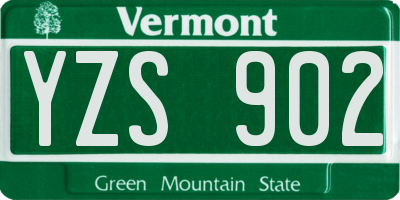 VT license plate YZS902