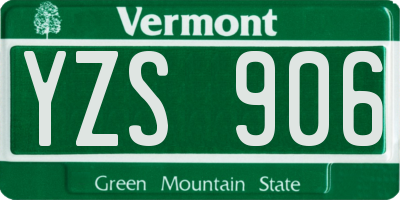 VT license plate YZS906