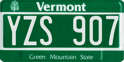 VT license plate YZS907