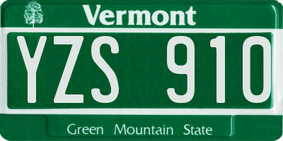 VT license plate YZS910