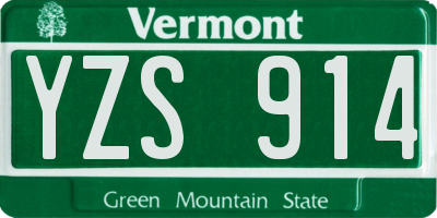 VT license plate YZS914