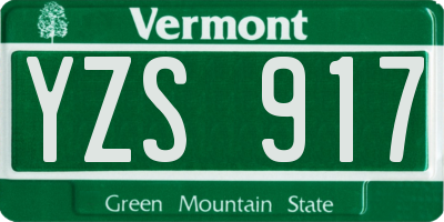 VT license plate YZS917