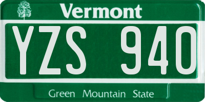 VT license plate YZS940