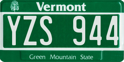 VT license plate YZS944