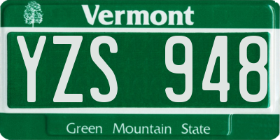 VT license plate YZS948