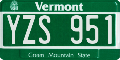 VT license plate YZS951