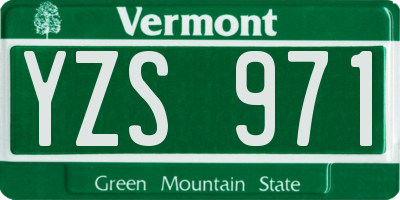 VT license plate YZS971