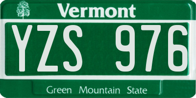 VT license plate YZS976