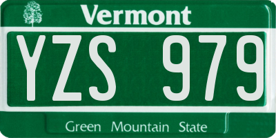 VT license plate YZS979