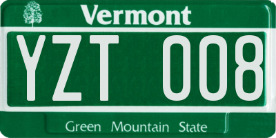 VT license plate YZT008