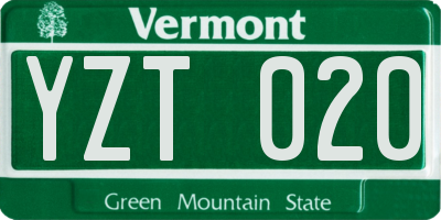 VT license plate YZT020