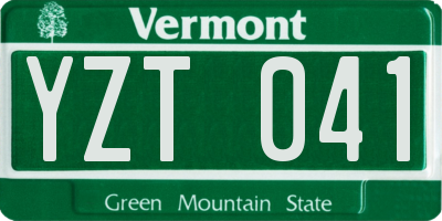 VT license plate YZT041