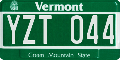 VT license plate YZT044