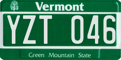 VT license plate YZT046