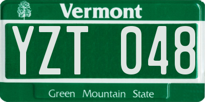 VT license plate YZT048
