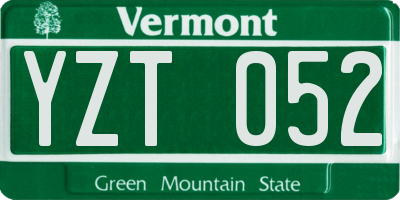 VT license plate YZT052