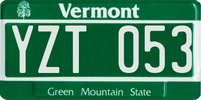 VT license plate YZT053