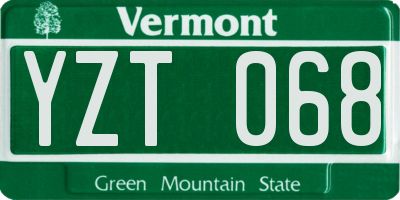 VT license plate YZT068