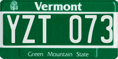VT license plate YZT073