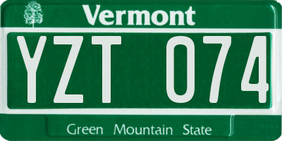 VT license plate YZT074