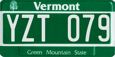 VT license plate YZT079