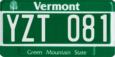 VT license plate YZT081