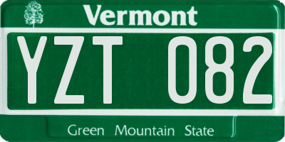 VT license plate YZT082