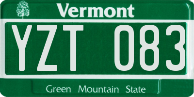 VT license plate YZT083