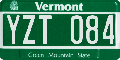 VT license plate YZT084
