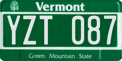 VT license plate YZT087