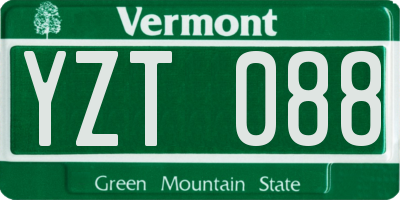 VT license plate YZT088