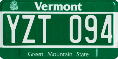 VT license plate YZT094