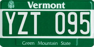 VT license plate YZT095
