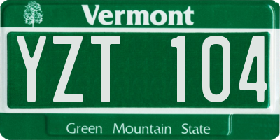 VT license plate YZT104