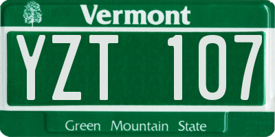 VT license plate YZT107