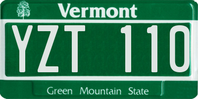 VT license plate YZT110
