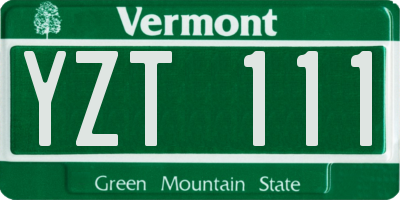 VT license plate YZT111