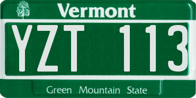 VT license plate YZT113